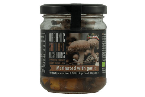 ORGANIC SHIITAKE MUSHROOMS MARINATED WITH GARLIC